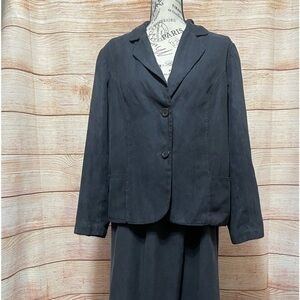 Studio Works Women's Black 2 Piece‎ Faux Suede Skirt Suit